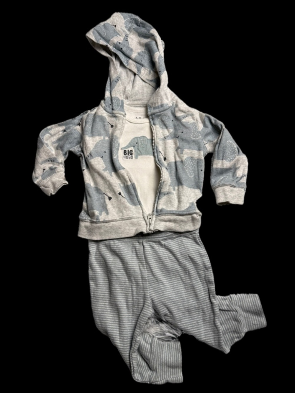 3/6 month - Elephant infant baby 3pc outfit
